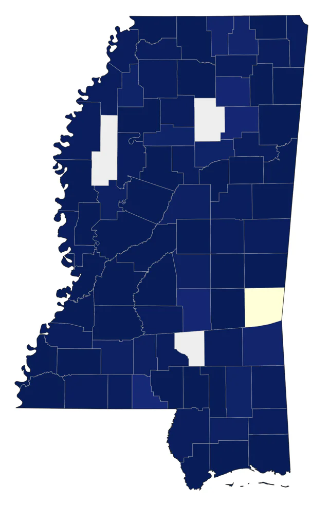 American Redstart county map