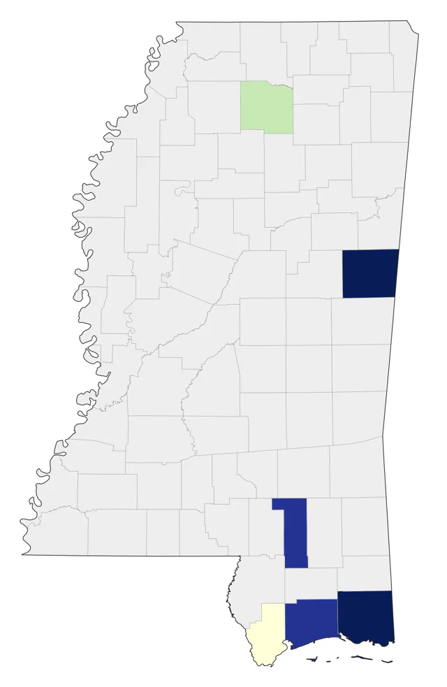 Ash-throated Flycatcher county map