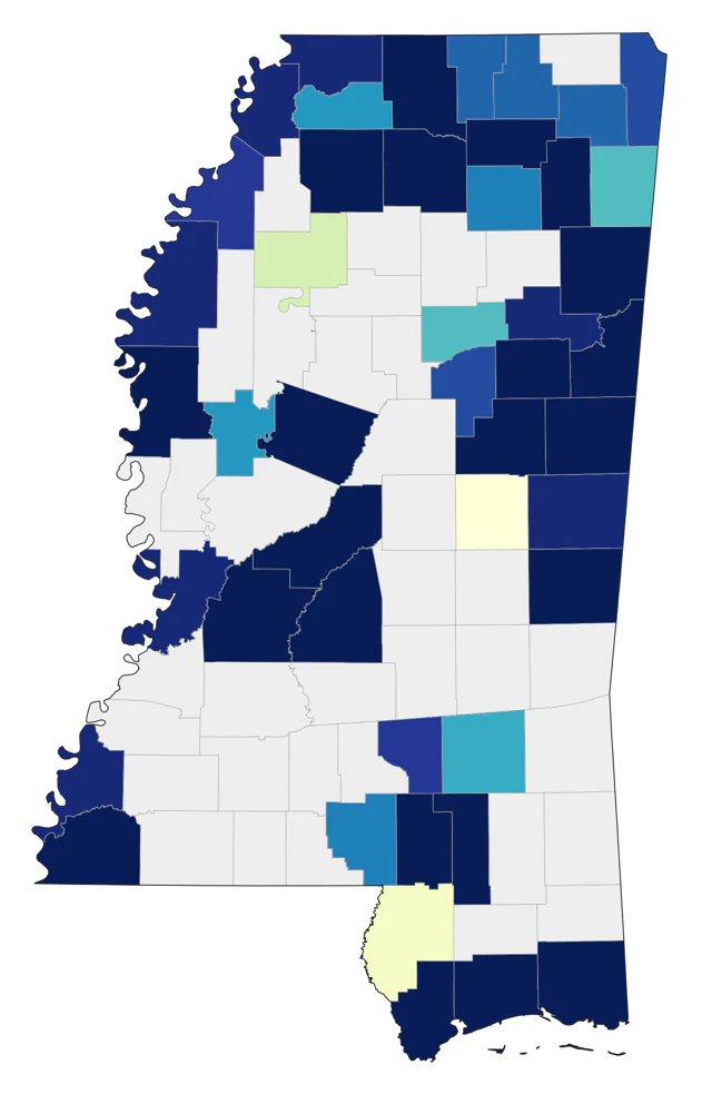 Bay-breasted Warbler county map