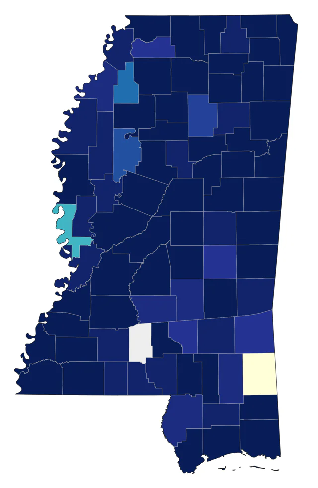Black-and-white Warbler county map