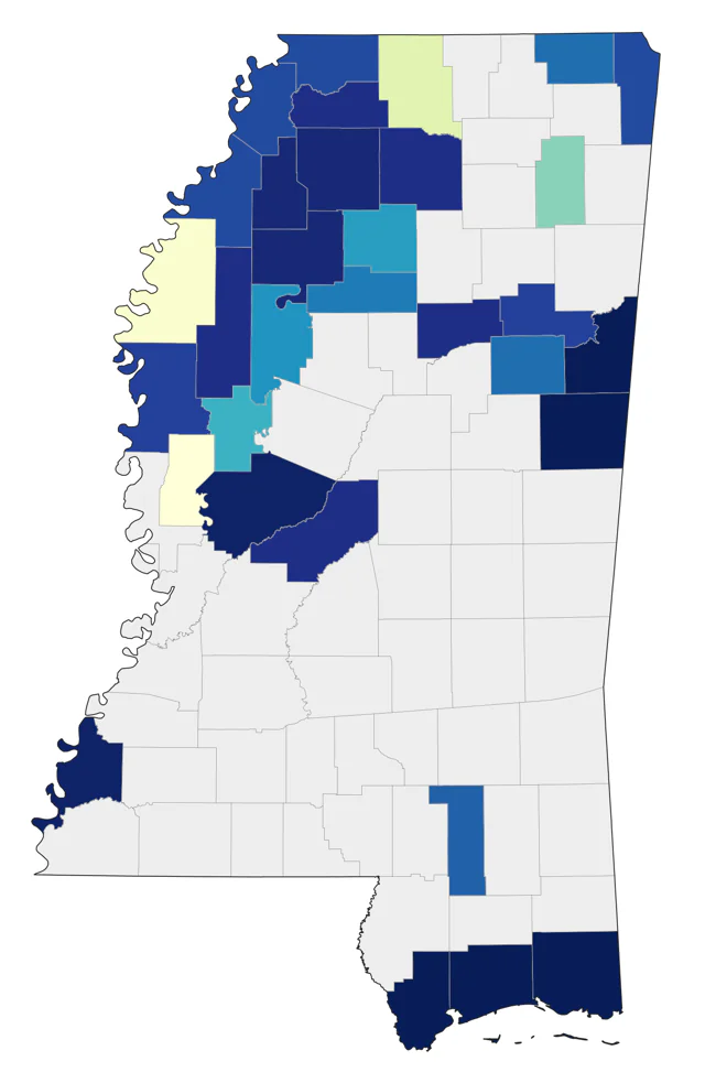 Black-bellied Plover county map