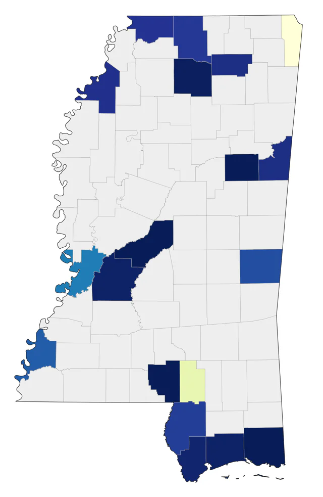 Black-billed Cuckoo county map