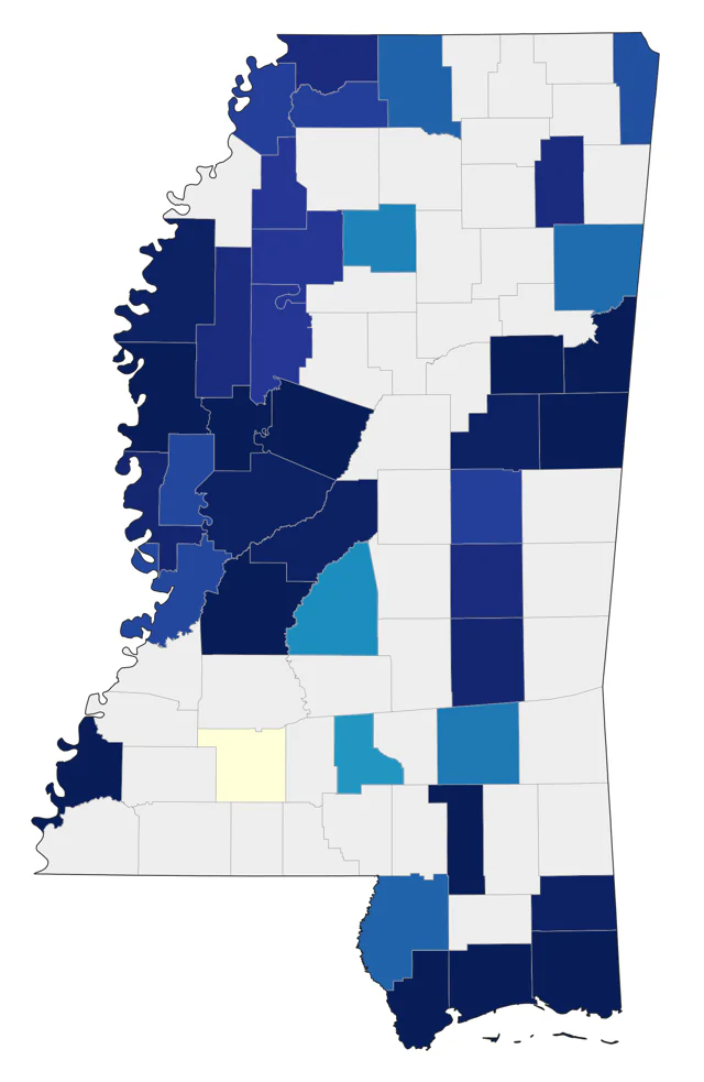 Black-crowned Night Heron county map
