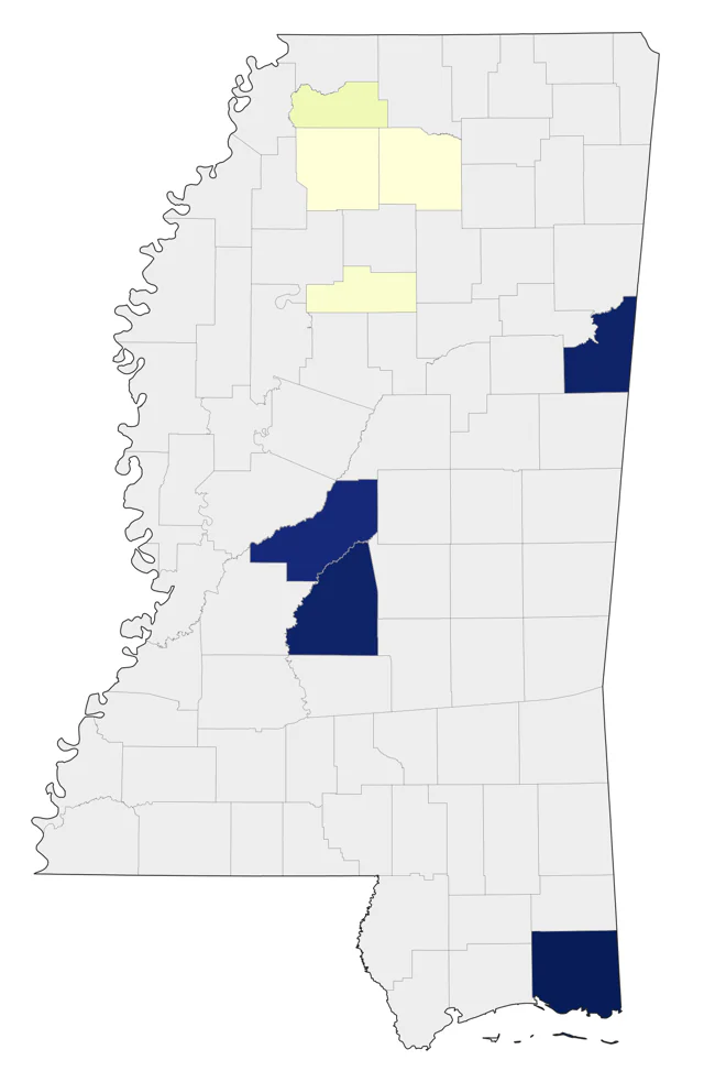 Black-legged Kittiwake county map