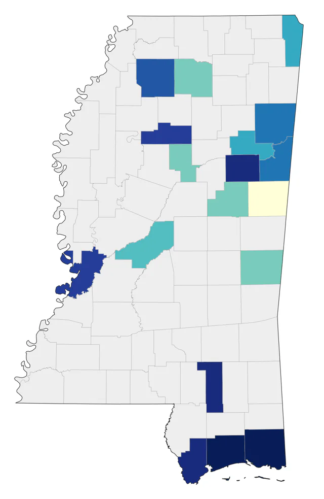 Black Scoter county map