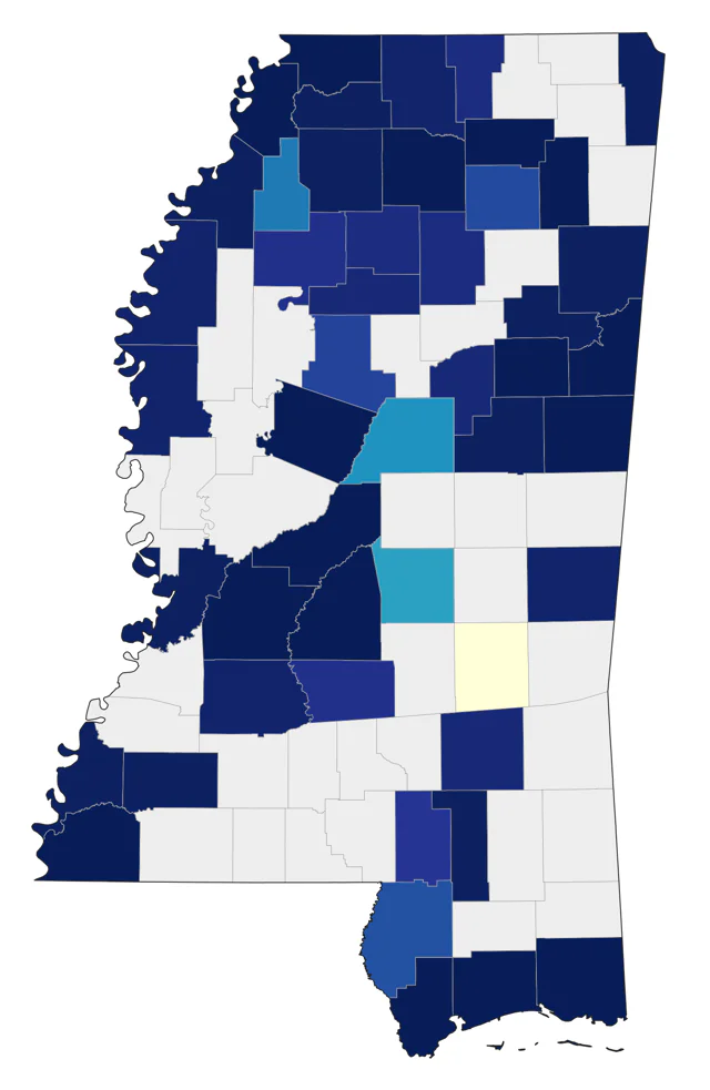 Blackburnian Warbler county map