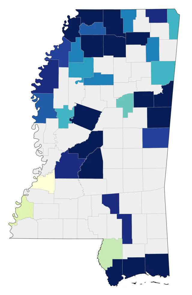 Blackpoll Warbler county map