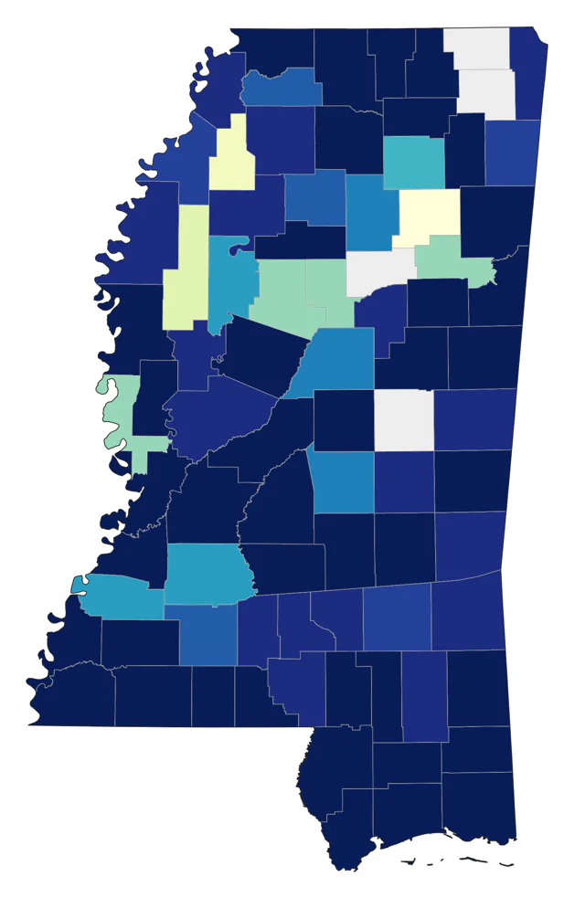 Blue-headed Vireo county map