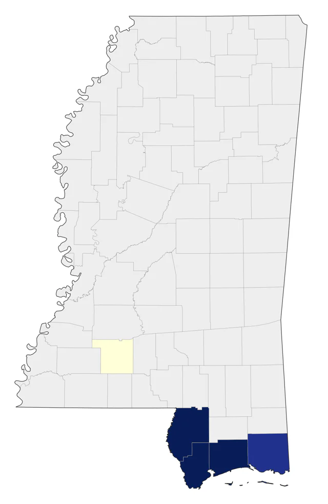 Bronzed Cowbird county map