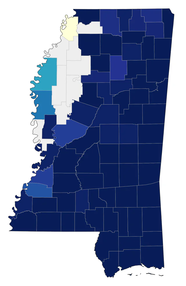 Brown-headed Nuthatch county map