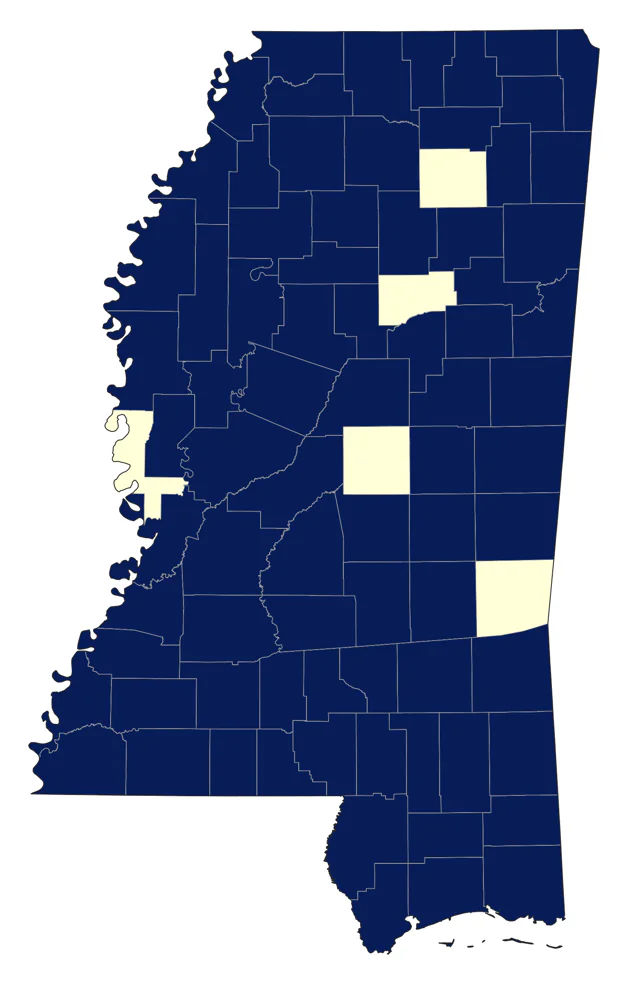 Brown Thrasher county map