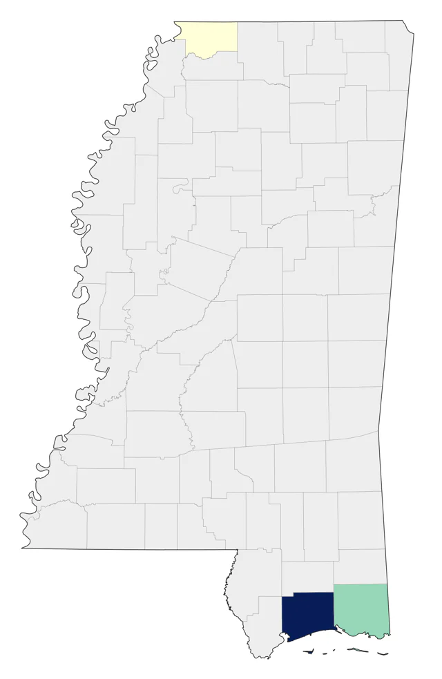 Budgerigar county map