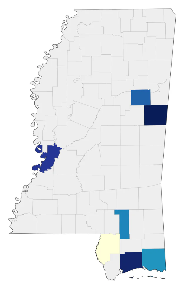 Bullock's Oriole county map