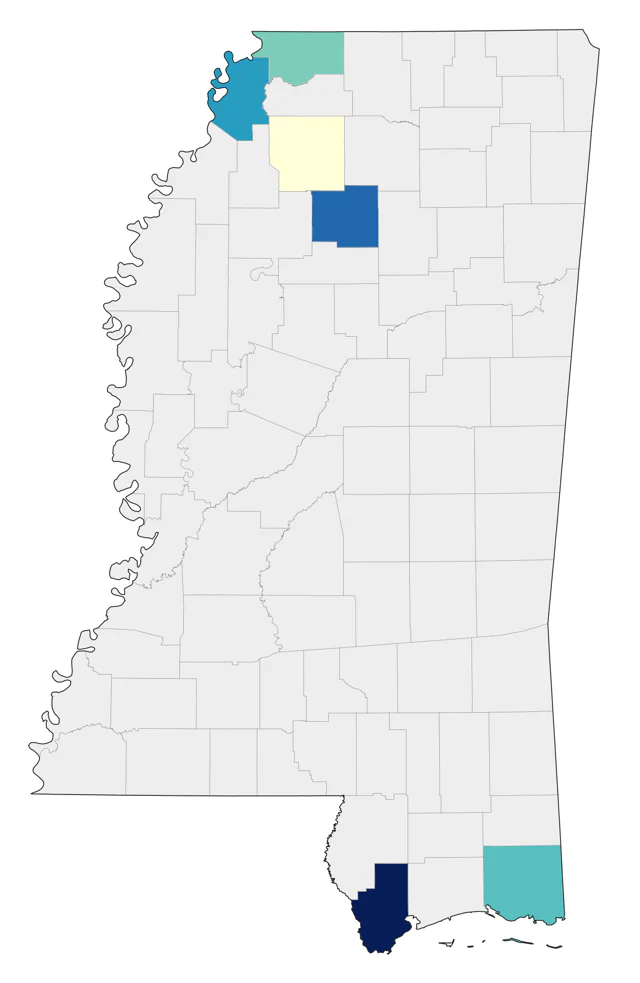 California Gull county map