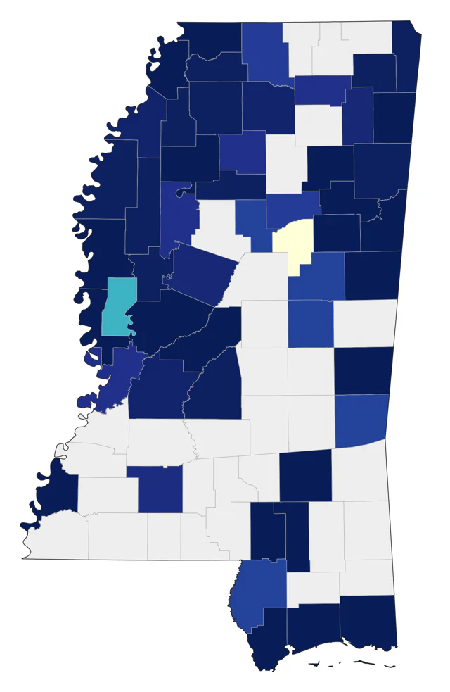 Canvasback county map