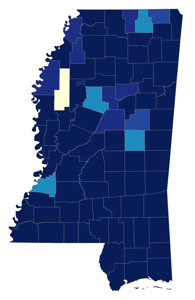Cedar Waxwing county map