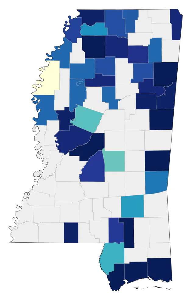 Common Goldeneye county map