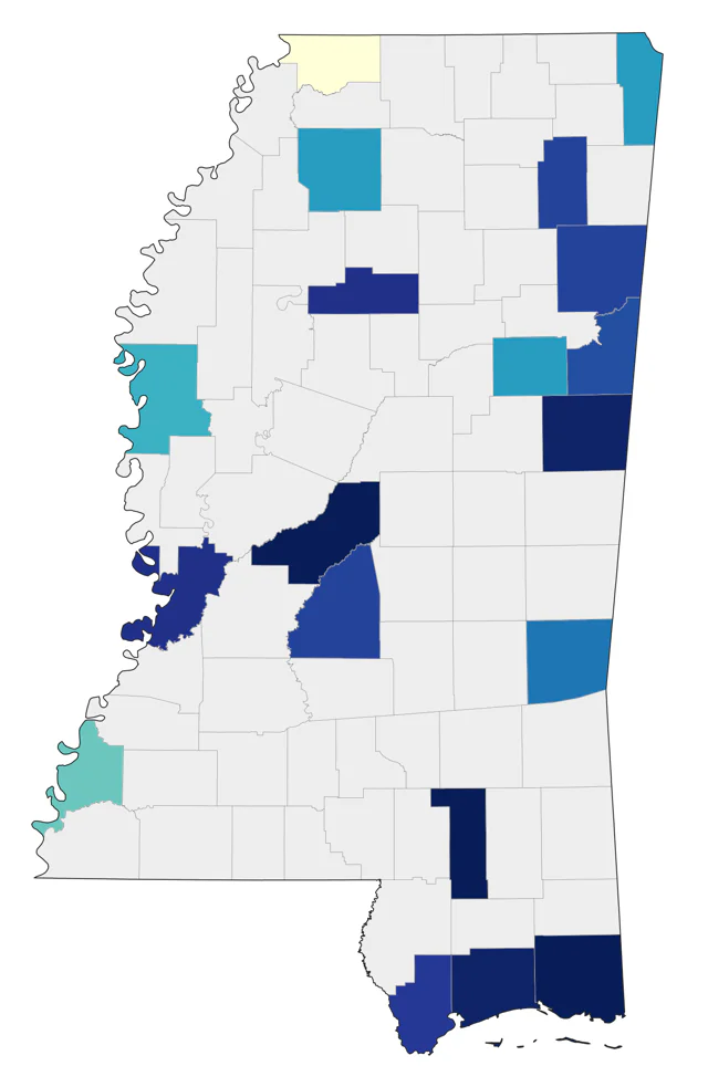 Eared Grebe county map