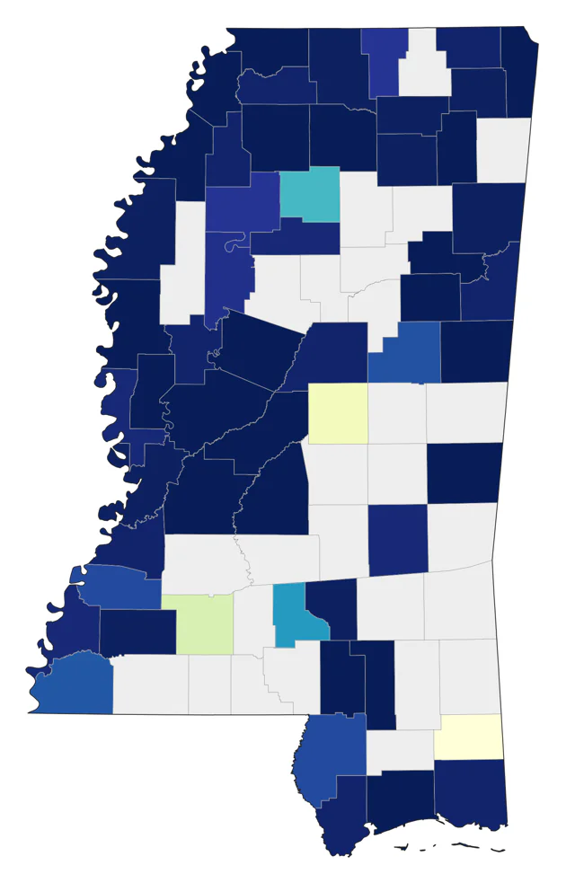 Eastern Warbling Vireo county map