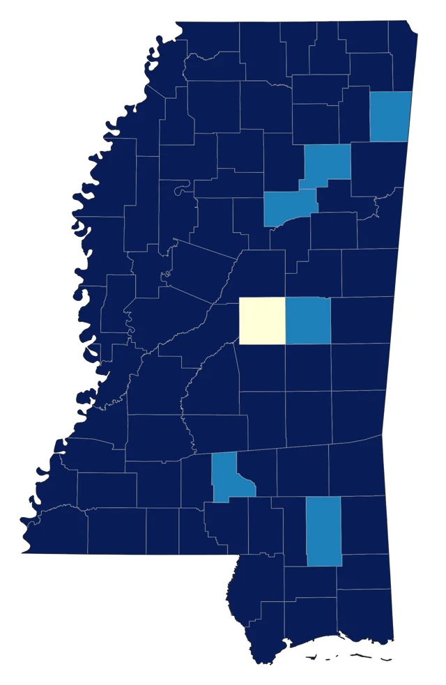 European Starling county map