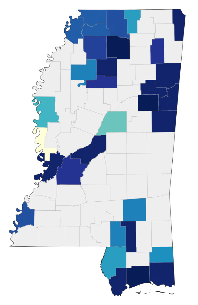 Golden-winged Warbler county map