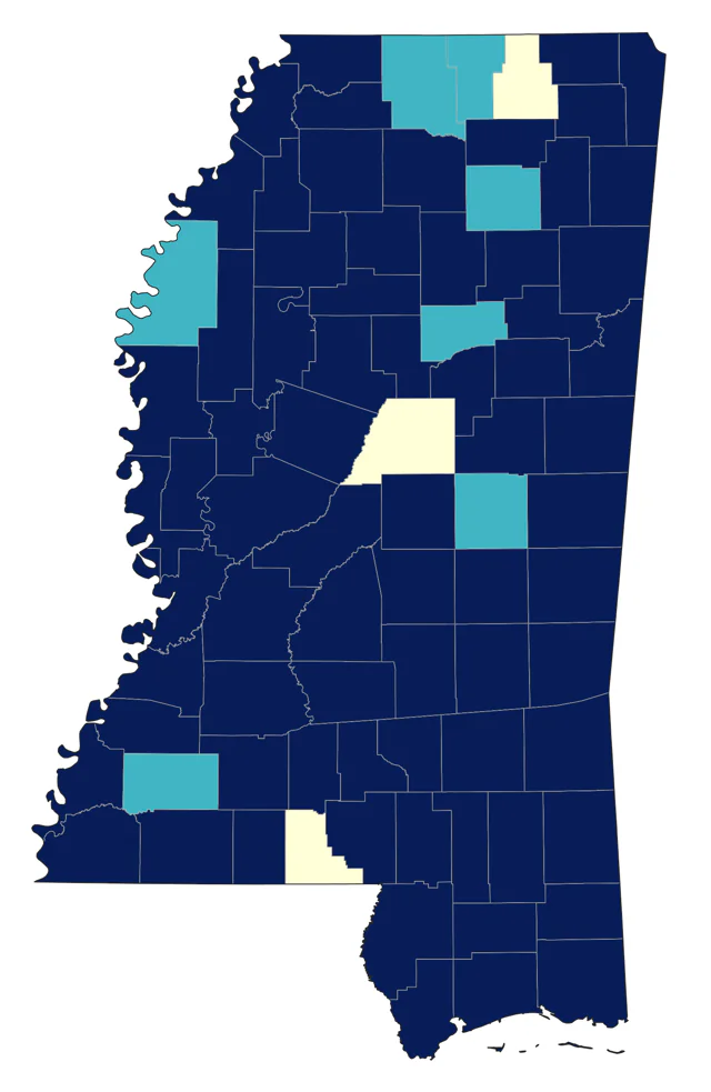 Great Egret county map