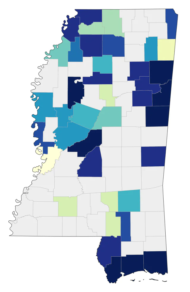 Greater Scaup county map