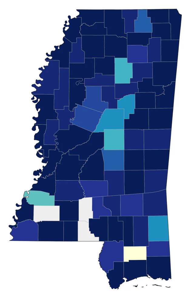 Hooded Merganser county map