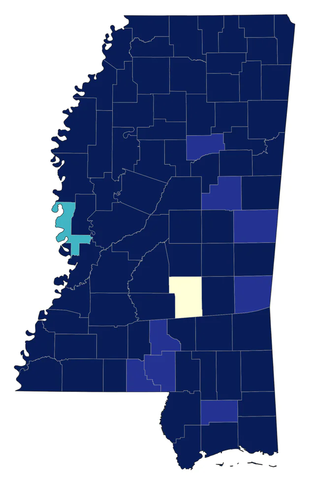 House Sparrow county map