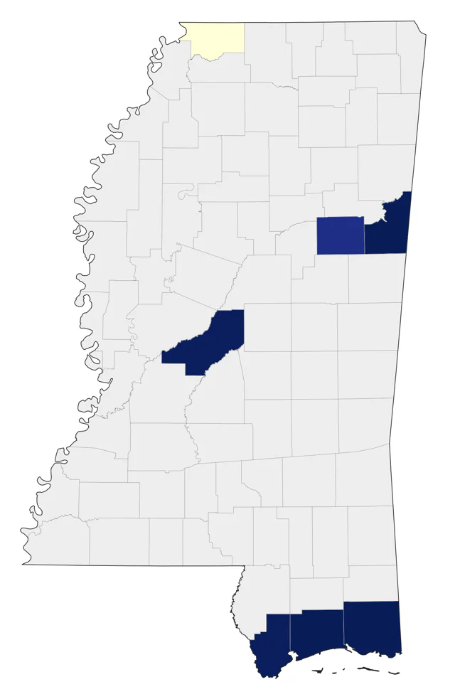 Hudsonian Whimbrel county map