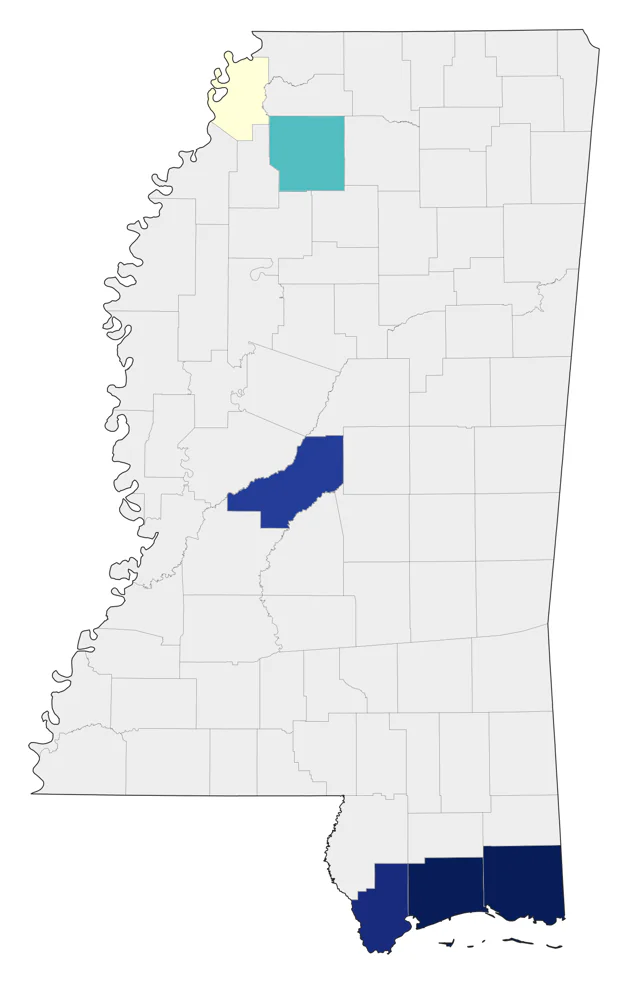 Iceland Gull county map