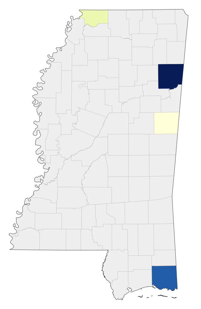 Indian Peafowl county map