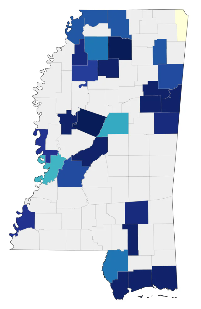 Least Flycatcher county map