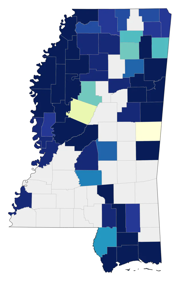Least Sandpiper county map