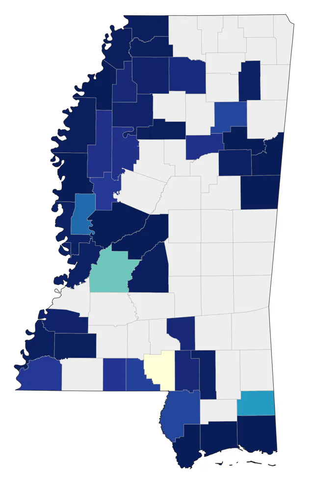 Least Tern county map