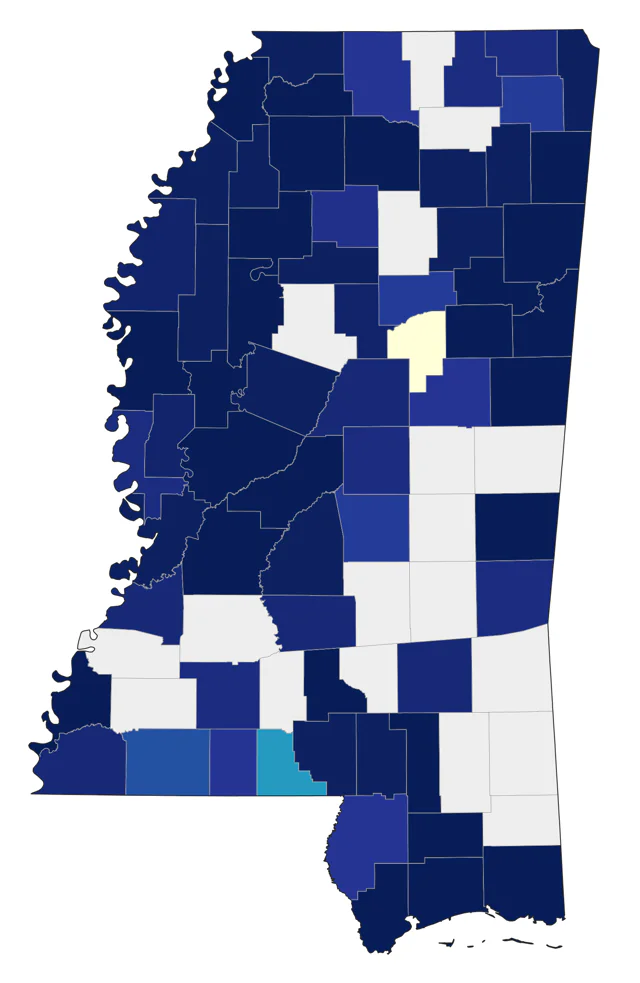Lesser Scaup county map