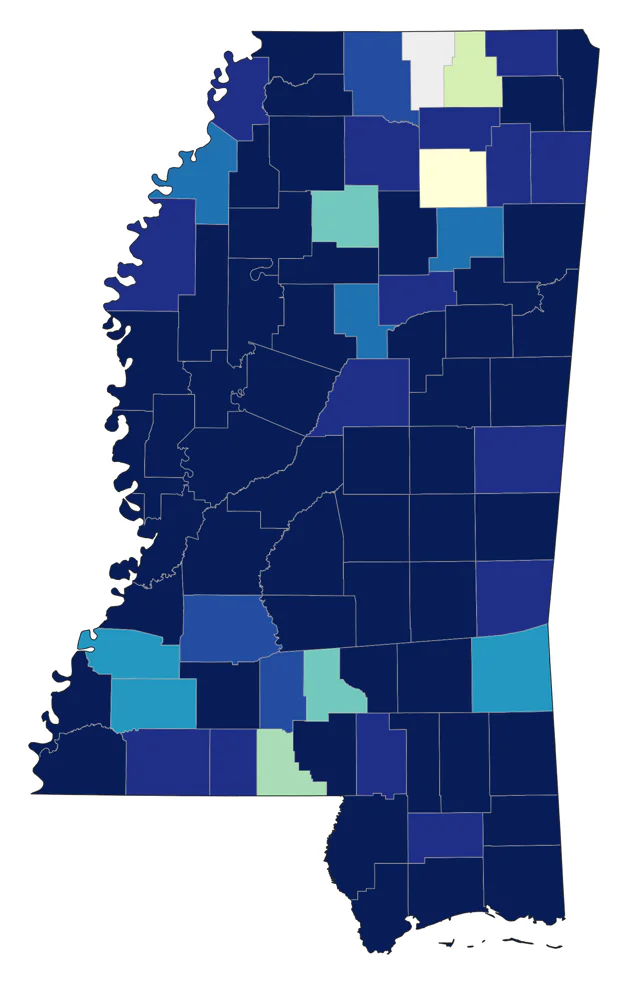 Little Blue Heron county map