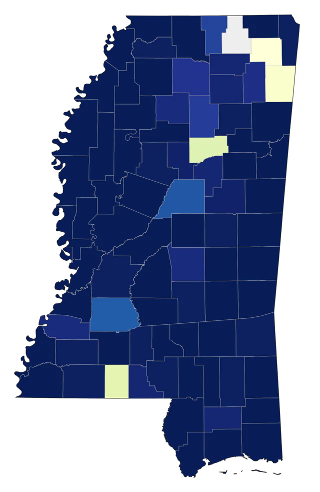Loggerhead Shrike county map