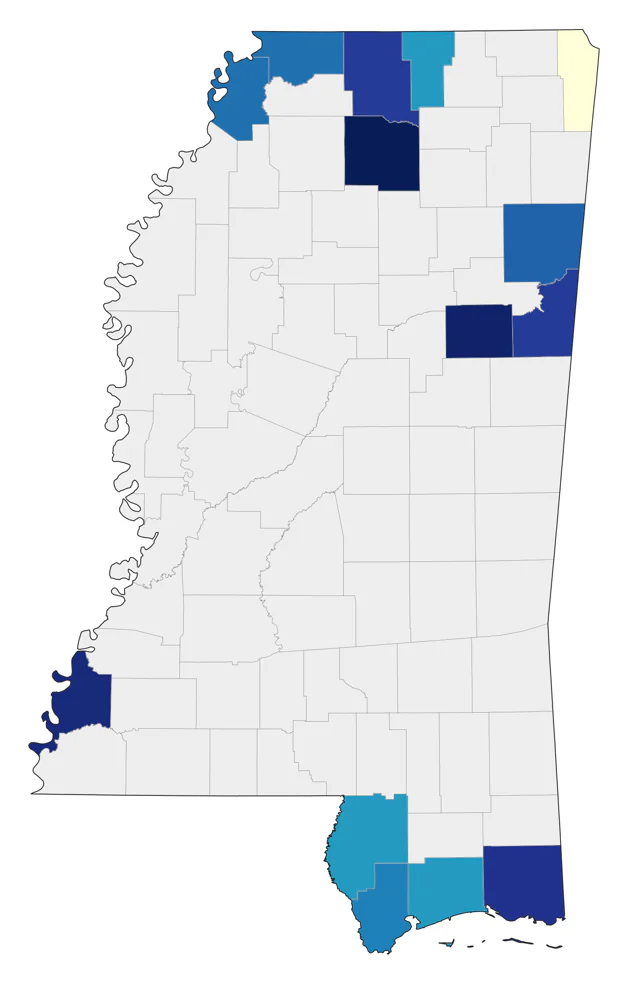 Mourning Warbler county map