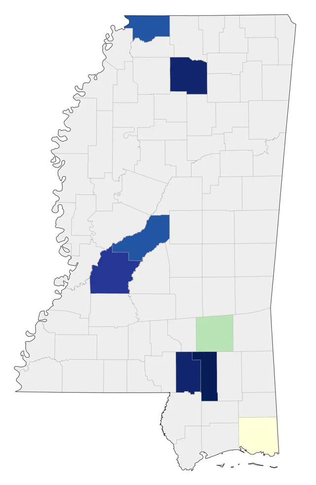 Mute Swan county map