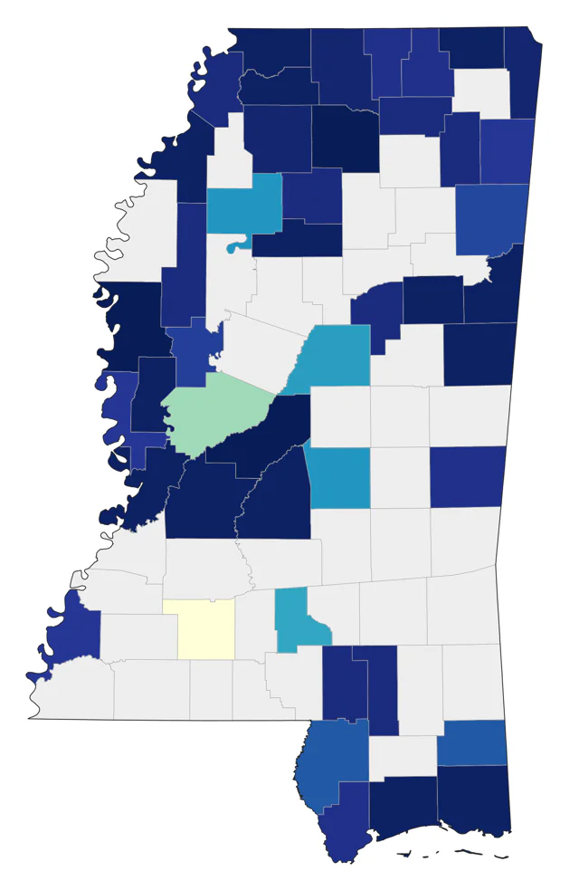 Nashville Warbler county map