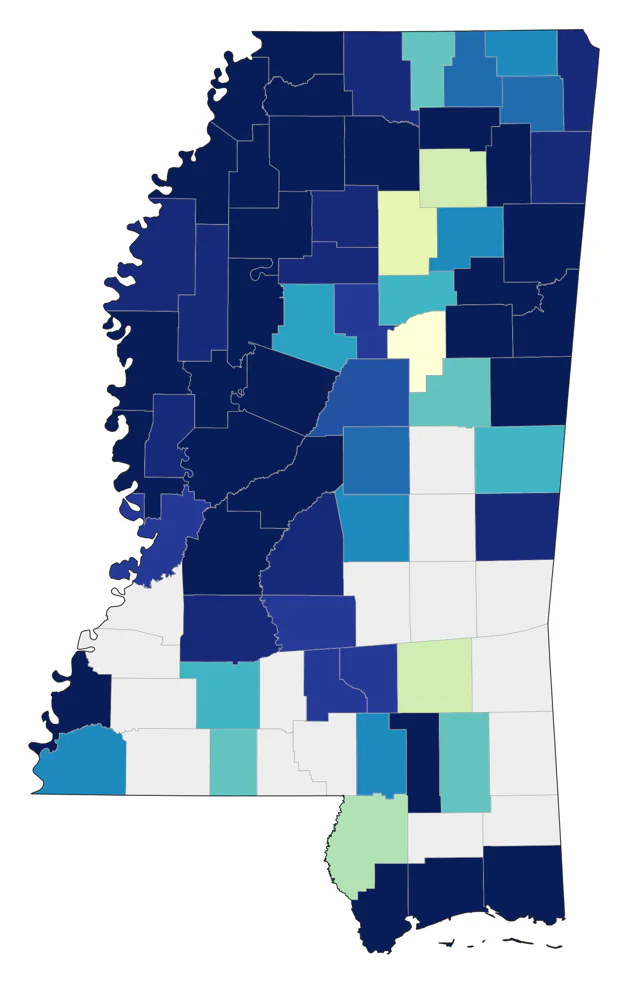 Northern Shoveler county map
