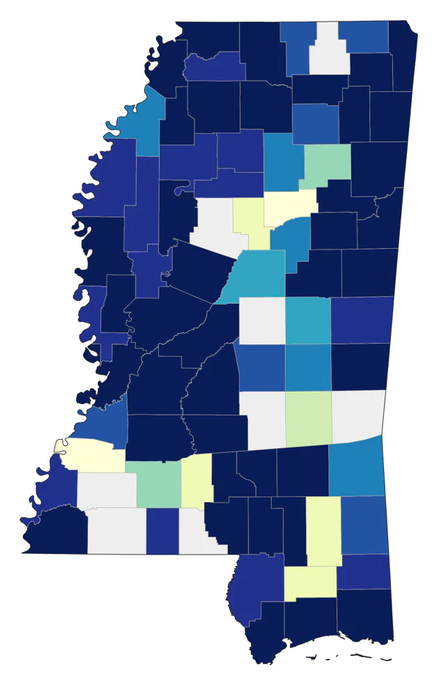 Northern Yellow Warbler county map