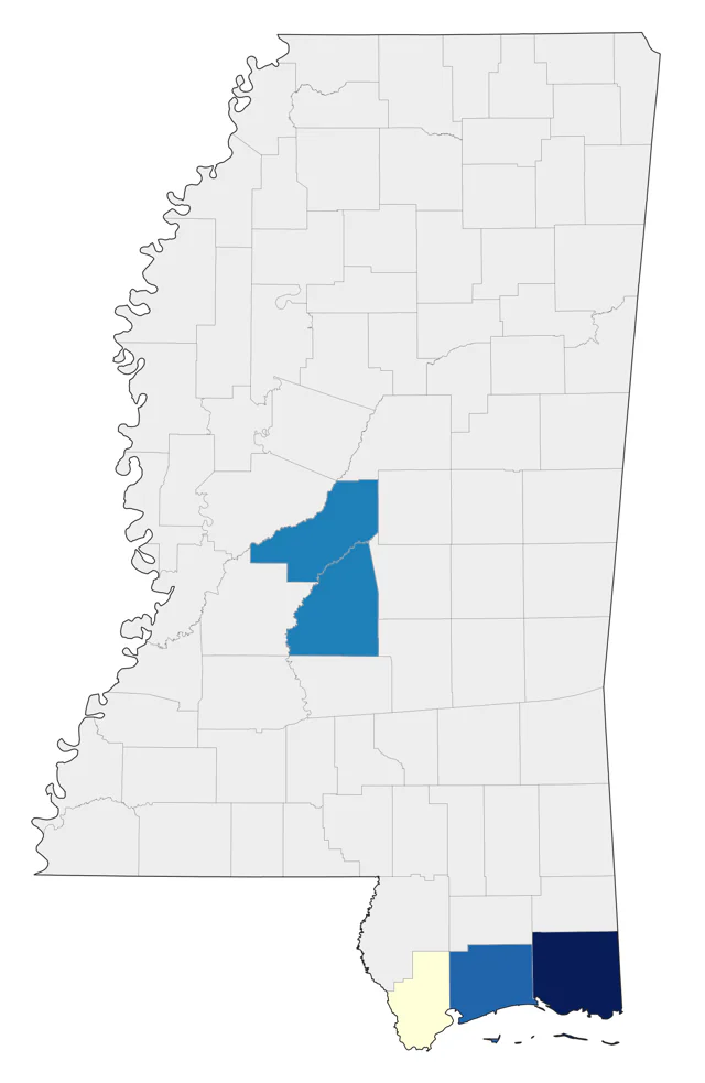 Parasitic Jaeger county map