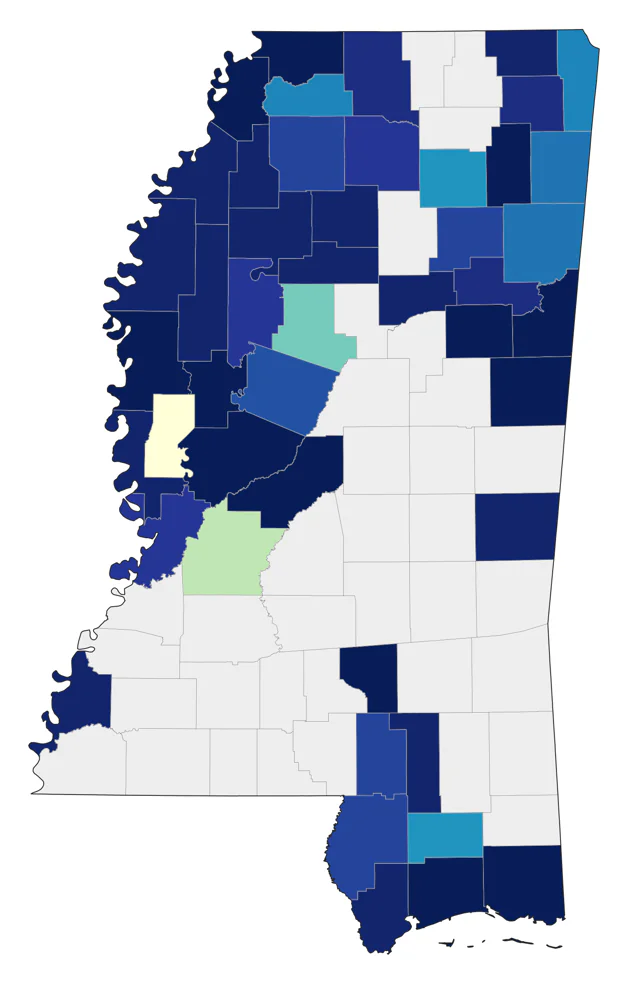 Pectoral Sandpiper county map