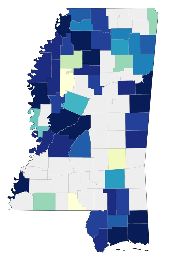 Peregrine Falcon county map