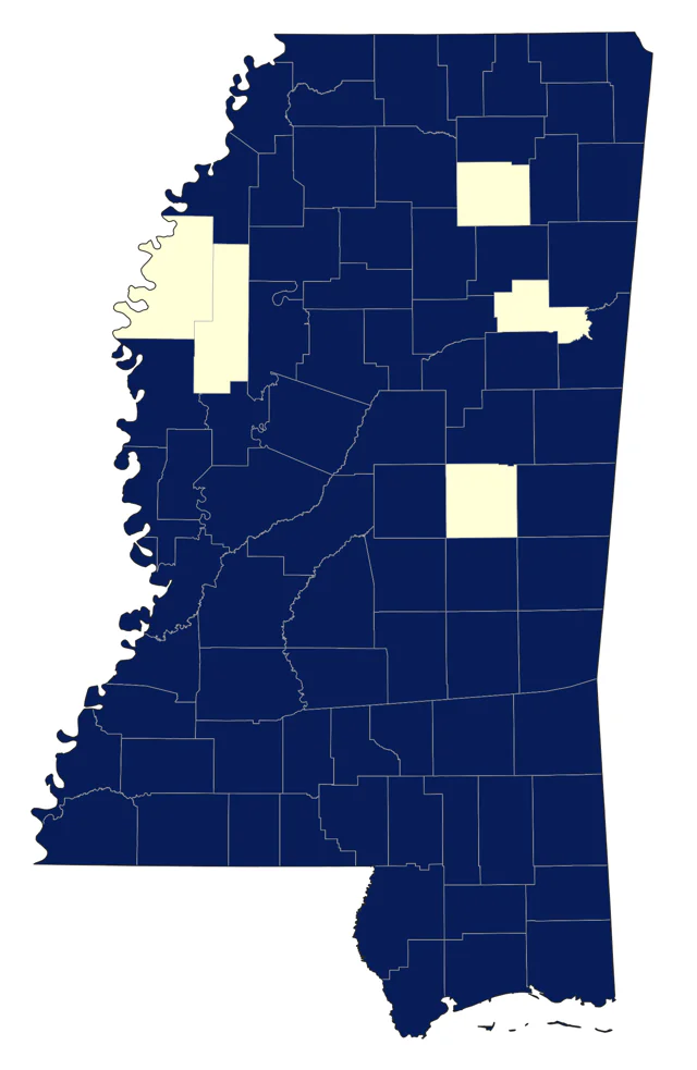 Pileated Woodpecker county map
