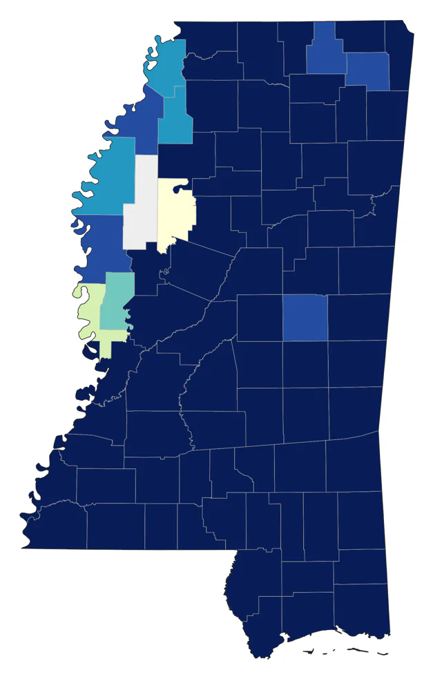 Pine Warbler county map