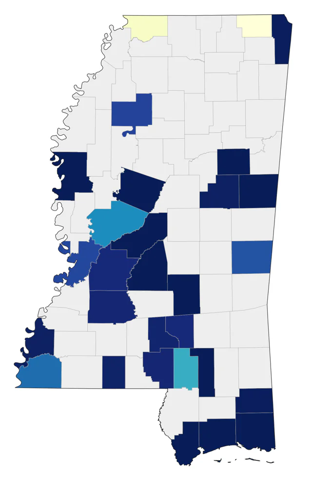Purple Gallinule county map
