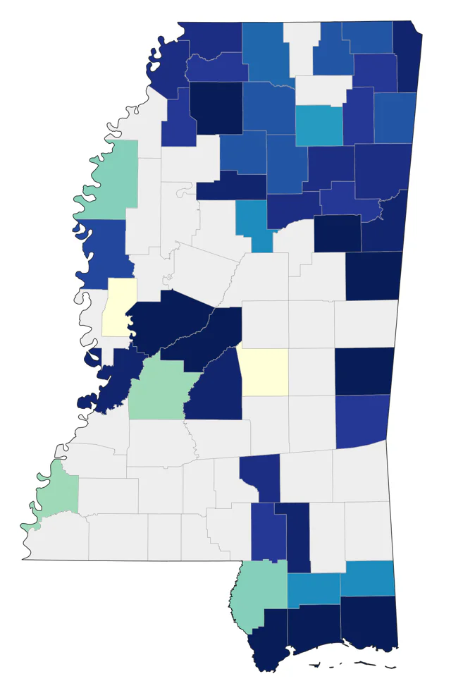 Red-breasted Merganser county map